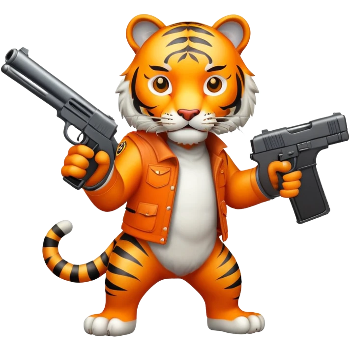 Tiger holding a gun emoji