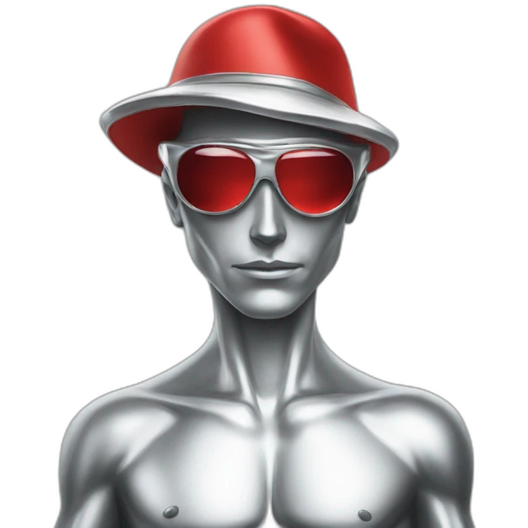 Silver surfer wearing a red Gucci hat emoji