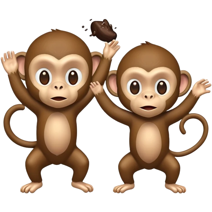 monkey throwing poo at other monkey emoji