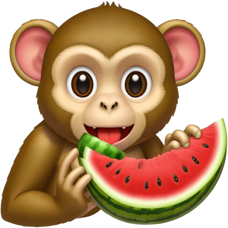 Monkey eating watermelon emoji