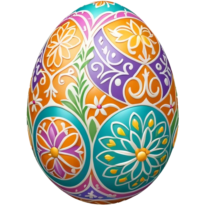 Realistic detailed Decorated Easter egg emoji