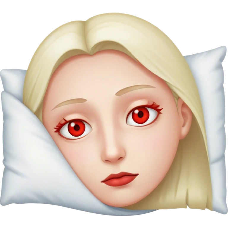 A person who has not been able to sleep with red eyes emoji