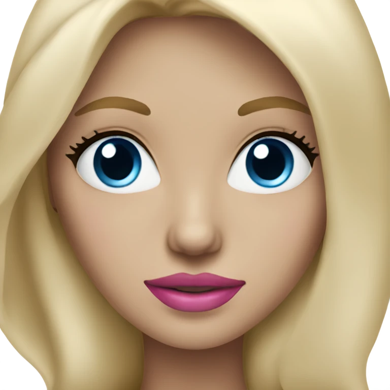 Blonde woman with long hair blue eyes and pink lips emoji