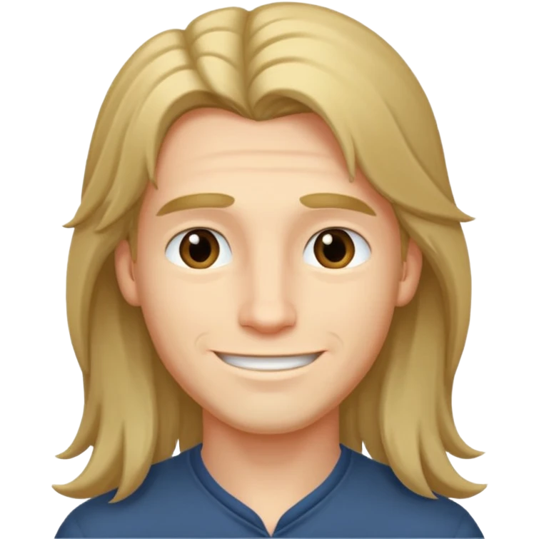 Long hair handsome boy only neck emoji