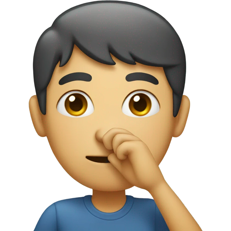 Holding his nose waving hand emoji