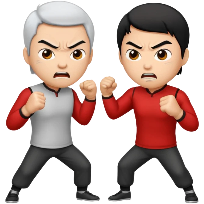 two person fighting, Hong Kong vs  China emoji