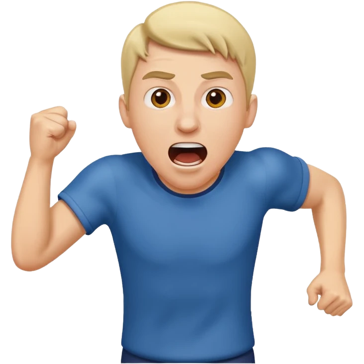A man is running and shouting, calling for more people to follow him. emoji