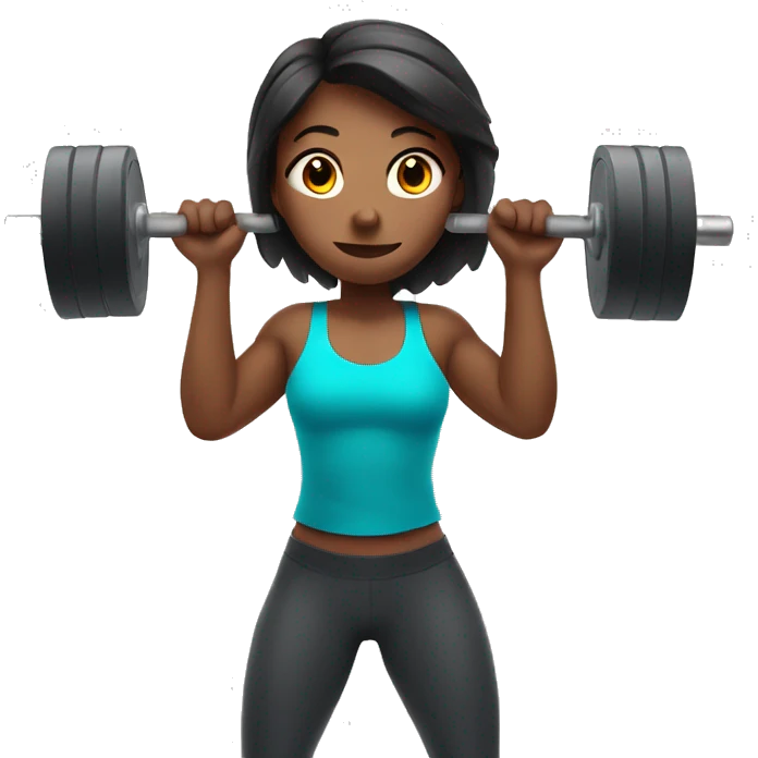 girl lifting weights indoors emoji