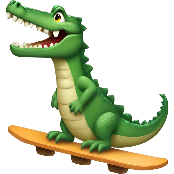 crocodile riding a stakeboard emoji