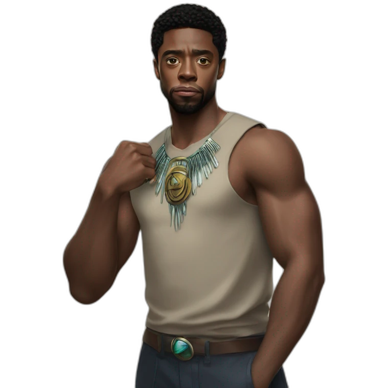 Chadwick boseman doing wakanda symbol emoji