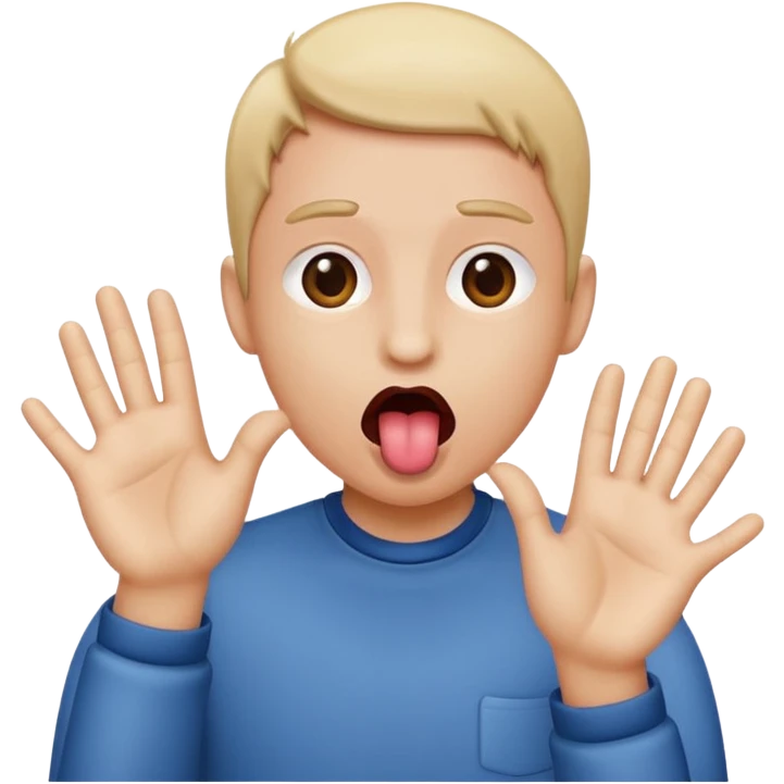 Tongue sticking out hands to the side emoji