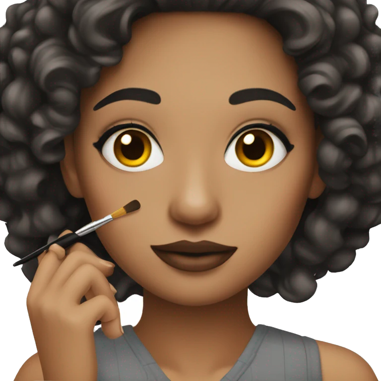 Makeup artist with fair skin and dark hair emoji