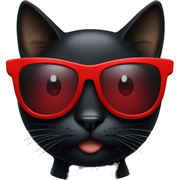 Black cat with red sunglasses emoji