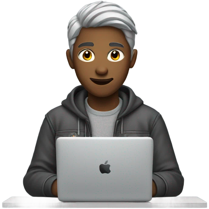 Teenager with gray hair playing video games emoji