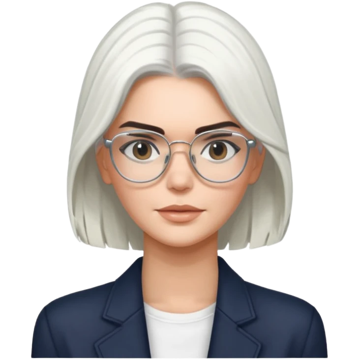 kendall jenner with white hair and glasses emoji