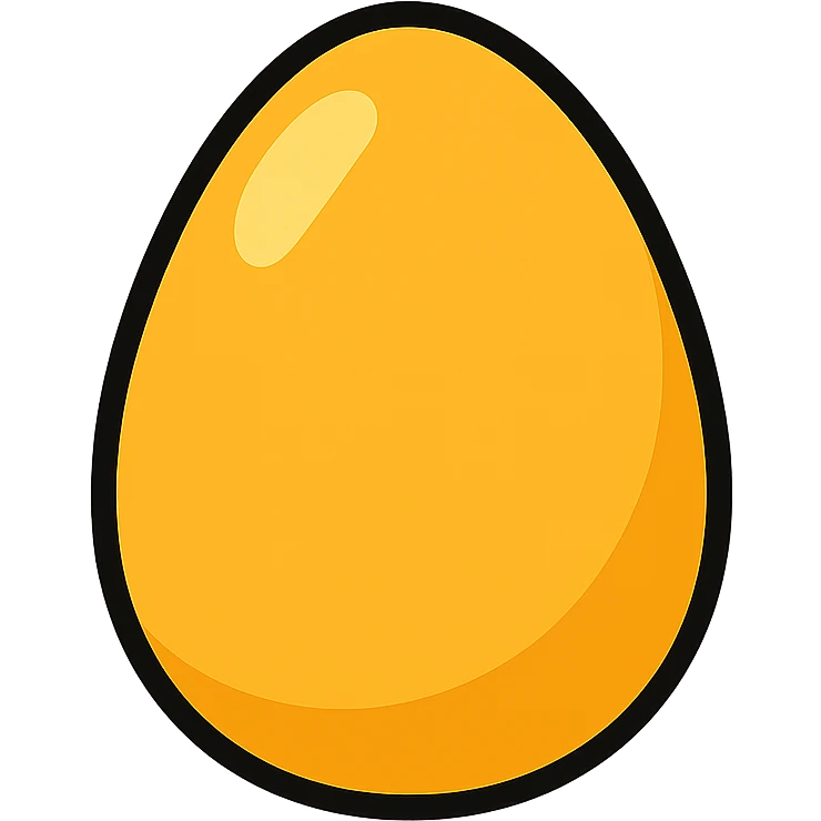 simple cartoon style golden egg, soft gradient emoji