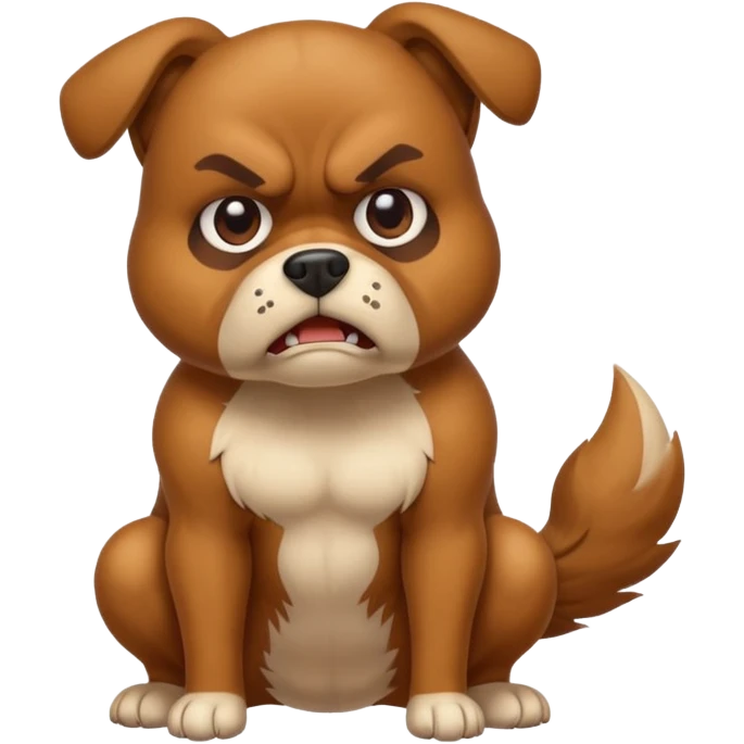Angry dog squatting to poop emoji