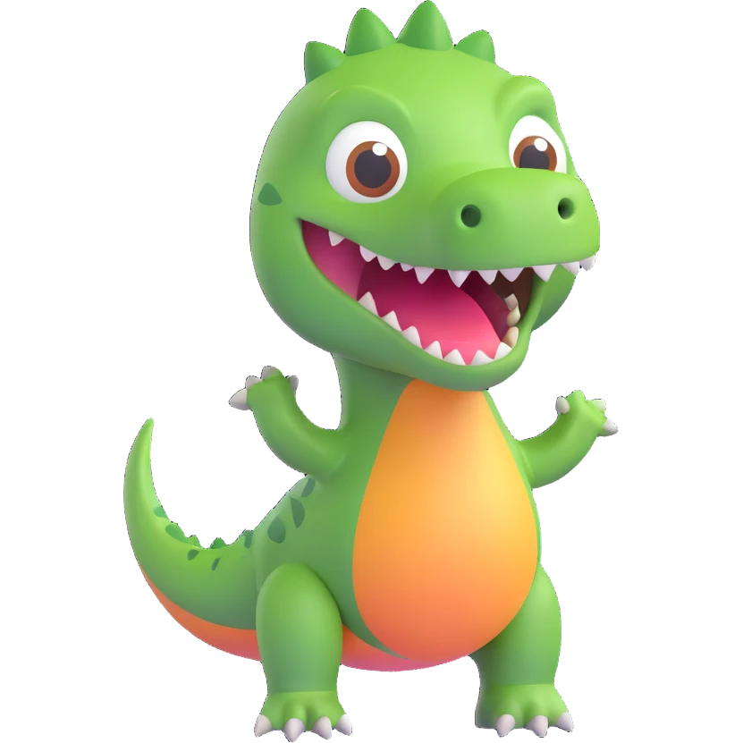funny dinosaur, 3D emoji style emoji