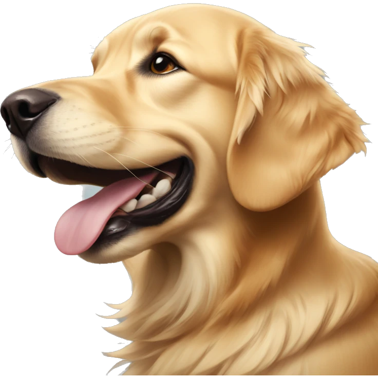 Golden retriever smiling emoji