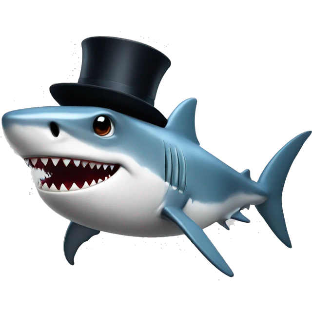 shark with tophat  emoji