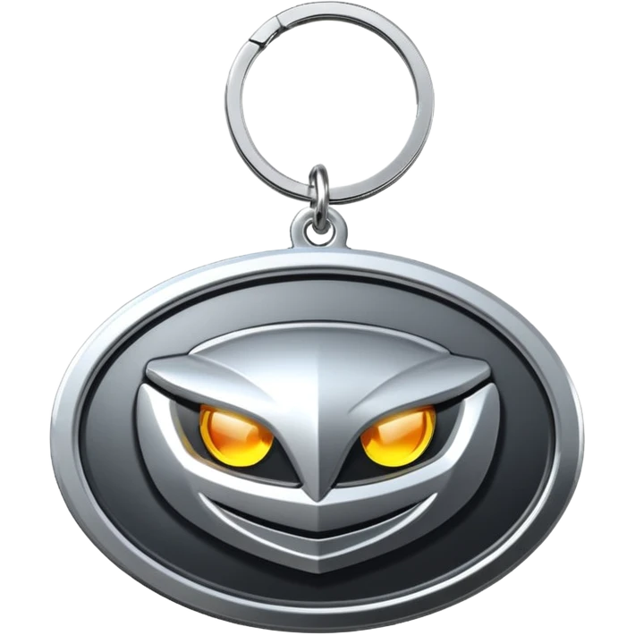 Car logo key chain – shiny metal car brand emblem.
 emoji
