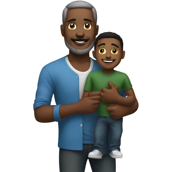 un chico negro con una papa en la boca emoji