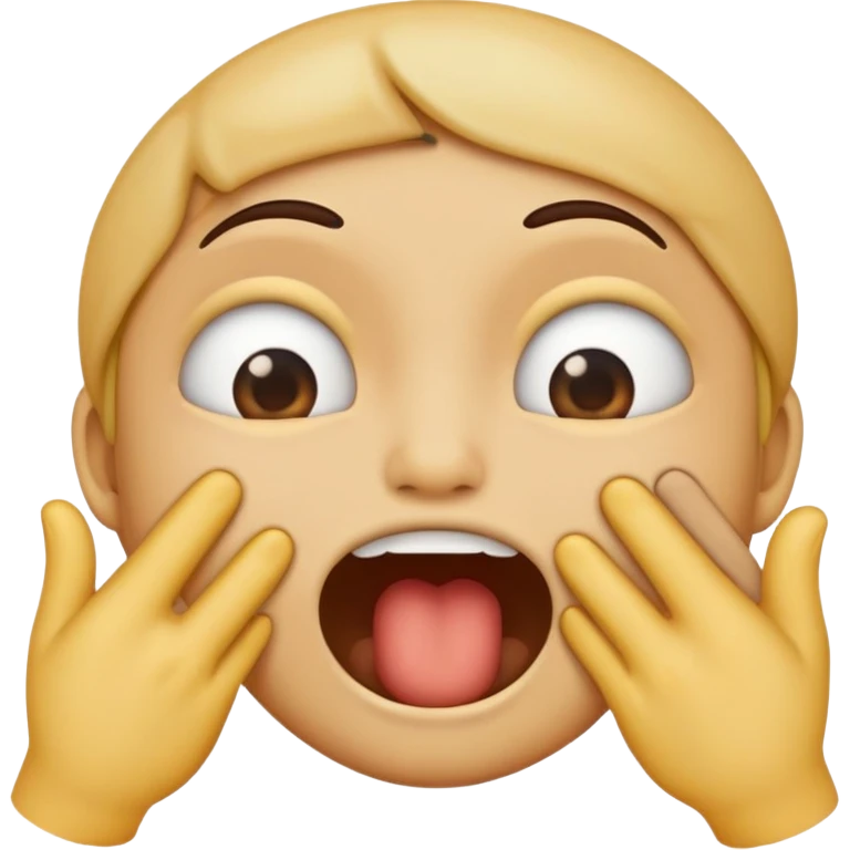 an emoji with “x” eyes and a straight line for a mouth choking itself with both hands emoji