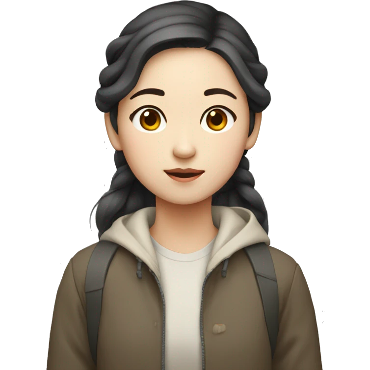 korean girl in mid-20s with long  emoji