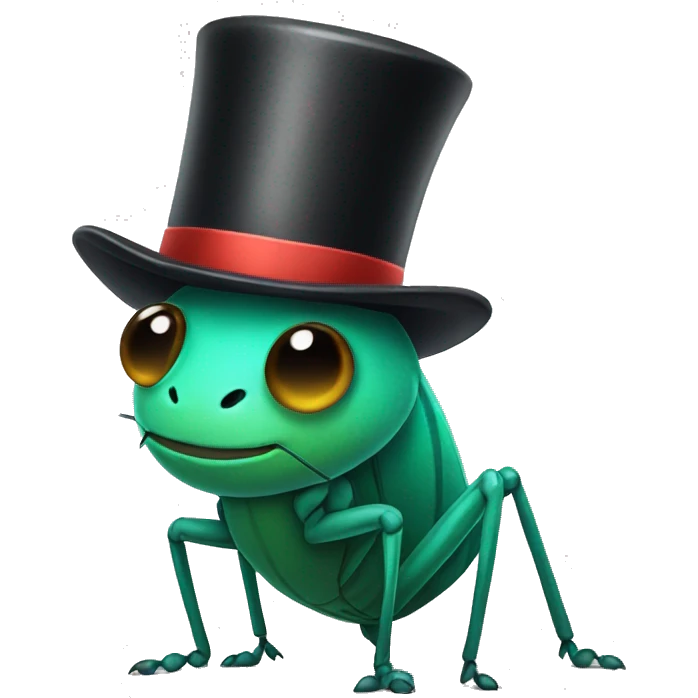 Cricket wearing a top hat emoji