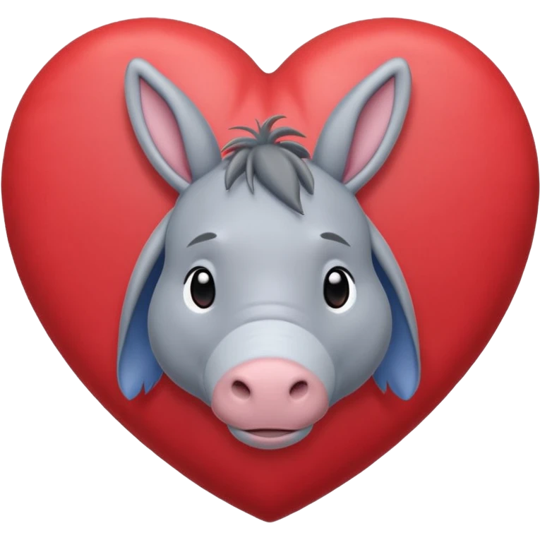Eeyore from Winnie the Pooh inside a big hwart emoji