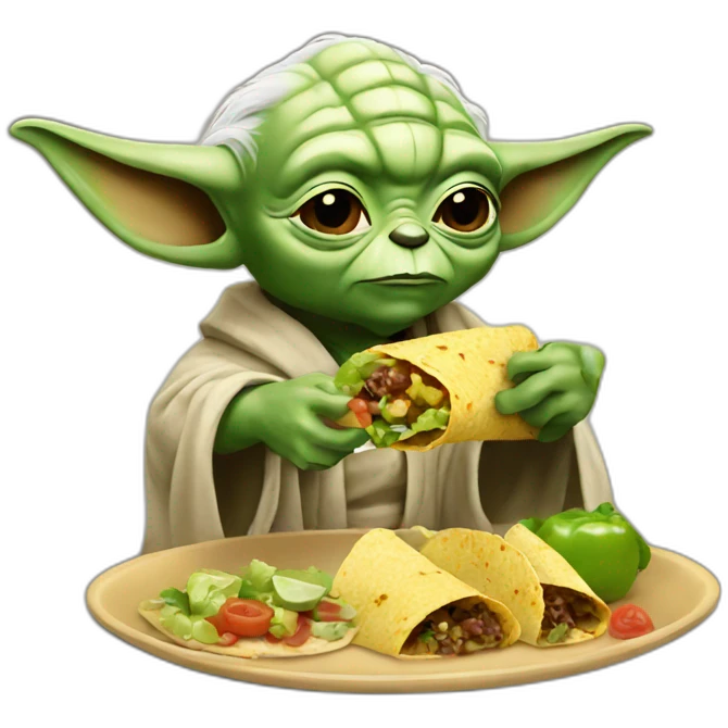 Yoda eating a tacos emoji