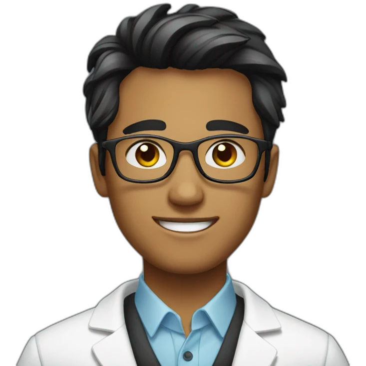 young male optometrist with black hairs emoji