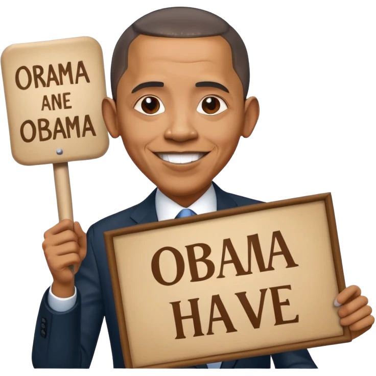 Obama holding a sign that says Obama Have Dih 💔 emoji