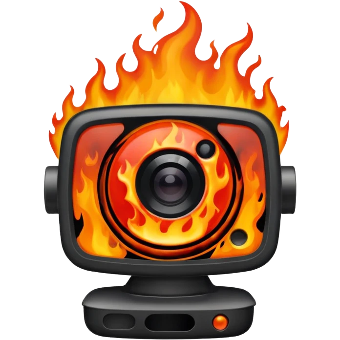 Web Cam on FIRE emoji