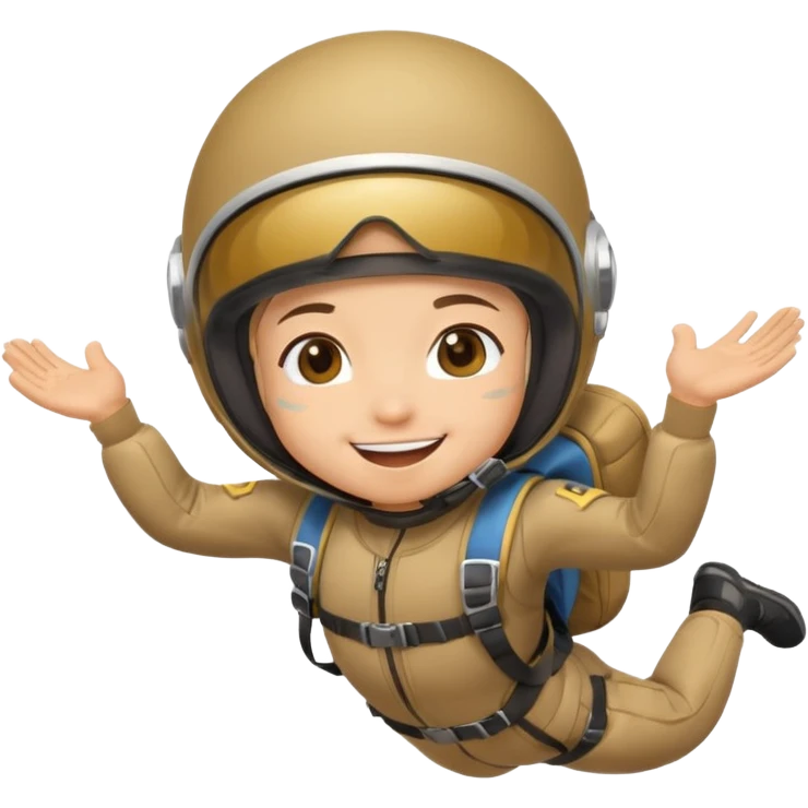 Skydiving chibi with parachute  emoji