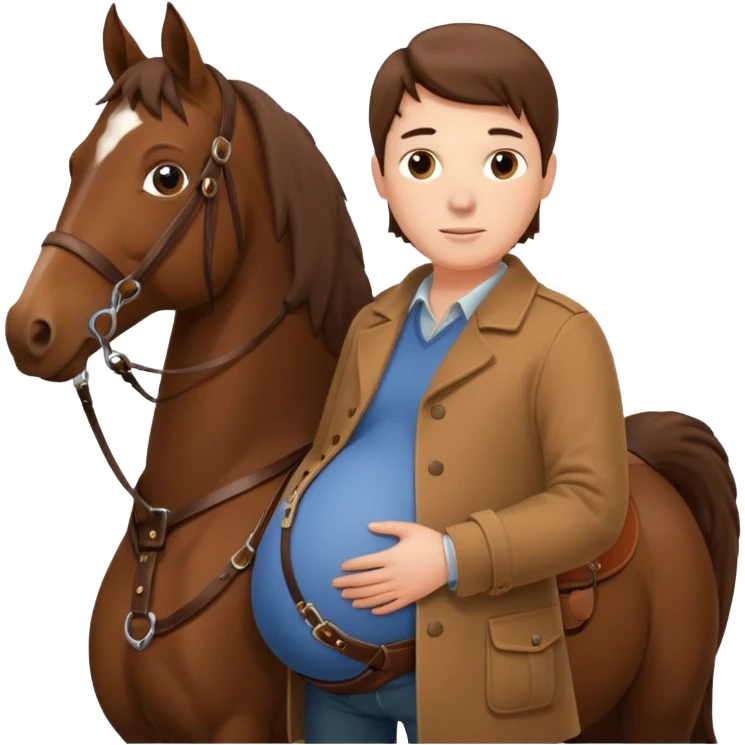 pregnant man  with horse emoji