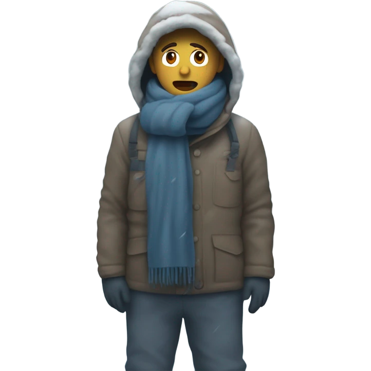Human freezing their ass off emoji