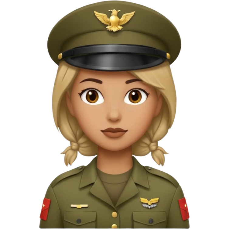female soldier different hair style emoji