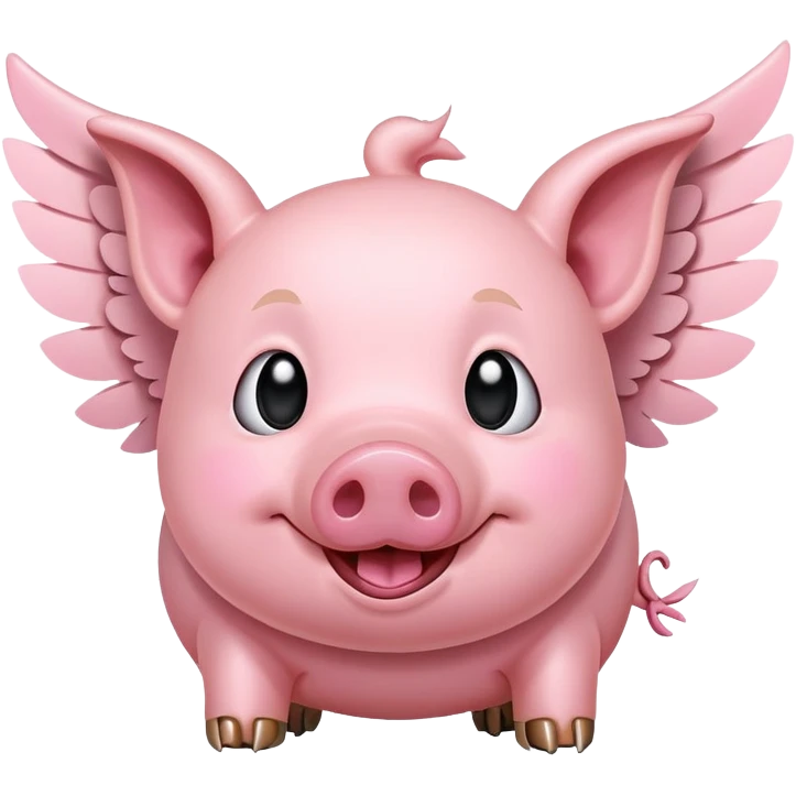 smiley face winged flying pig  emoji