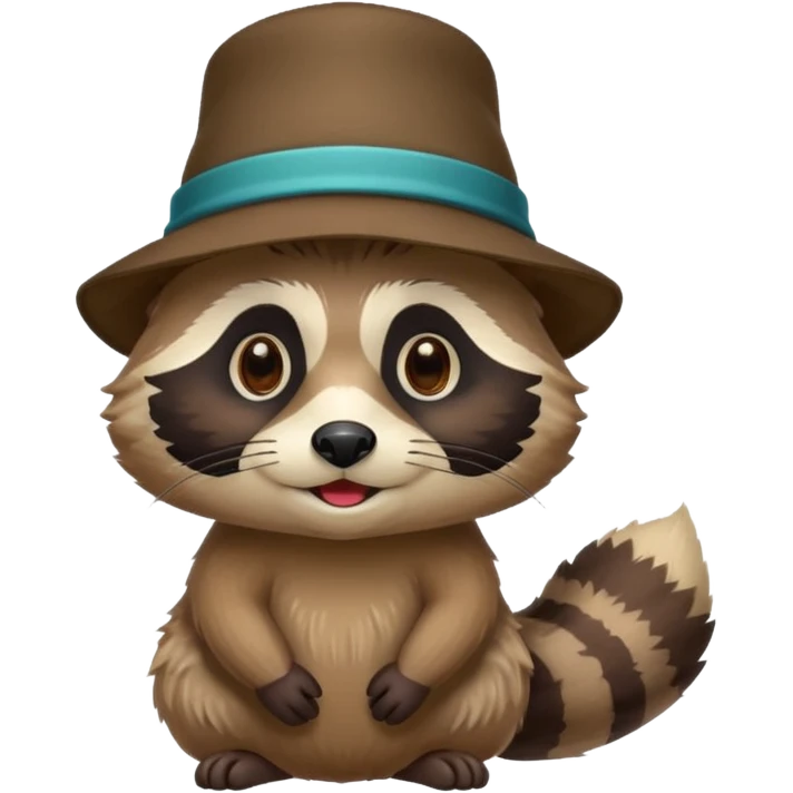 colorfull racoon with mustache emoji