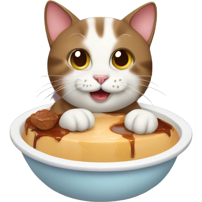 cat with pudding emoji