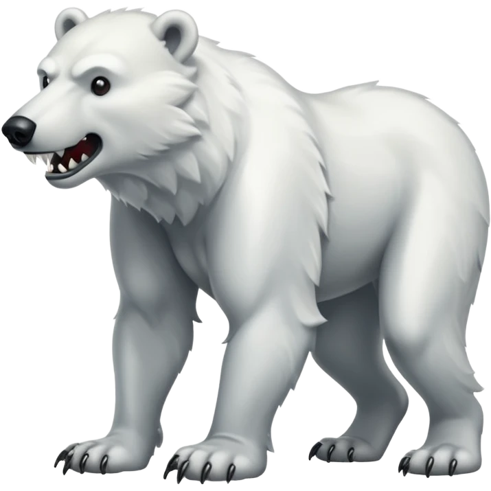 Polar bear and wolf hybrid with long upper canine legs teeth  emoji