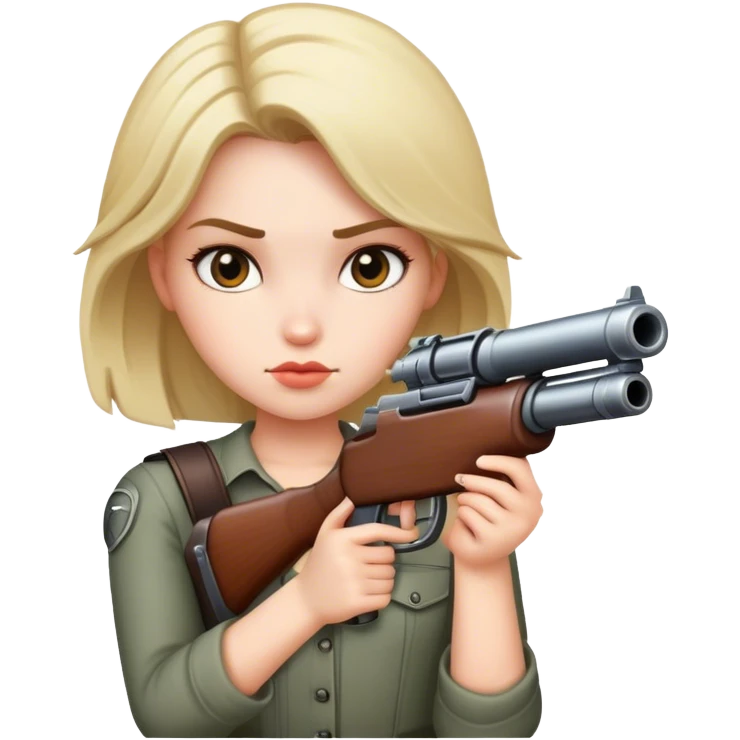 Girl with big gun emoji