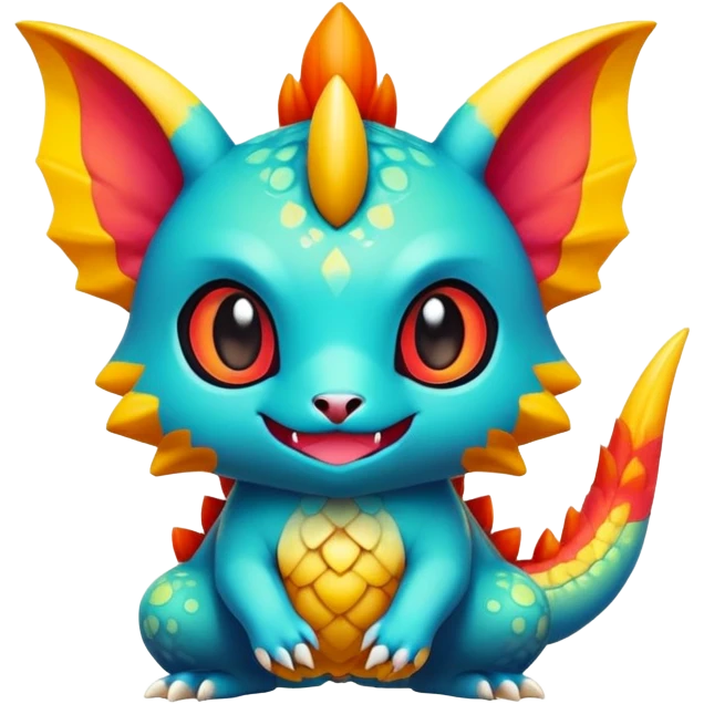 Exotic colorful chibi Fakémon-creature emoji