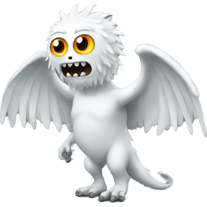 White monster with wings  emoji