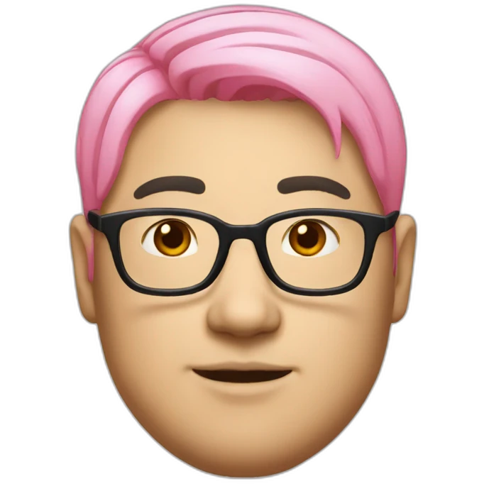 pinkhair-fat-japanese-man-pink-redspectacle emoji