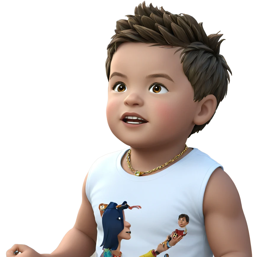 young boy with necklace emoji