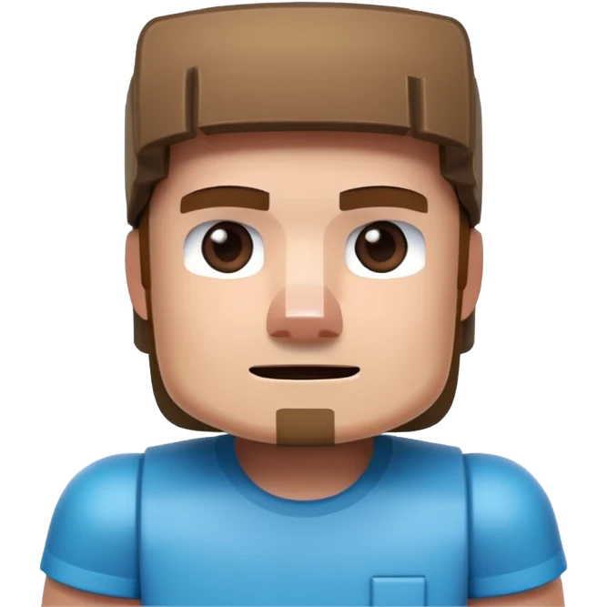 a 3d ilustration of minecraft steve emoji