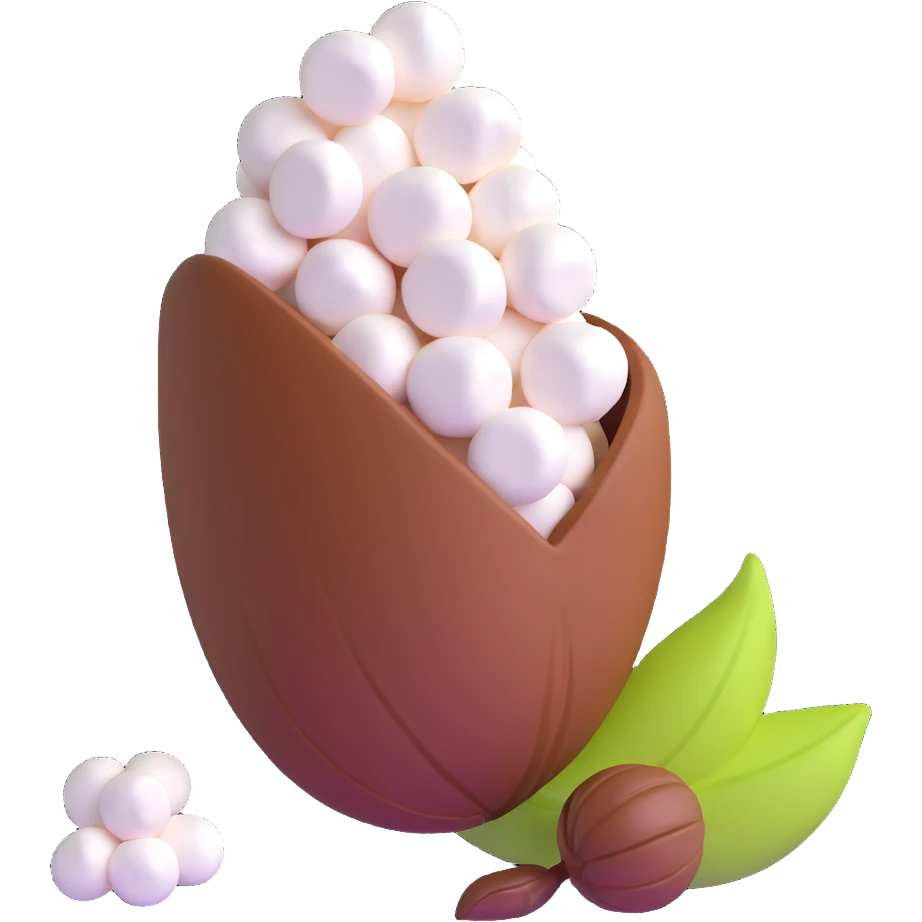 cacao pod with marshmallows emoji