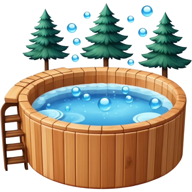 outdoor hot tub made of wood emoji